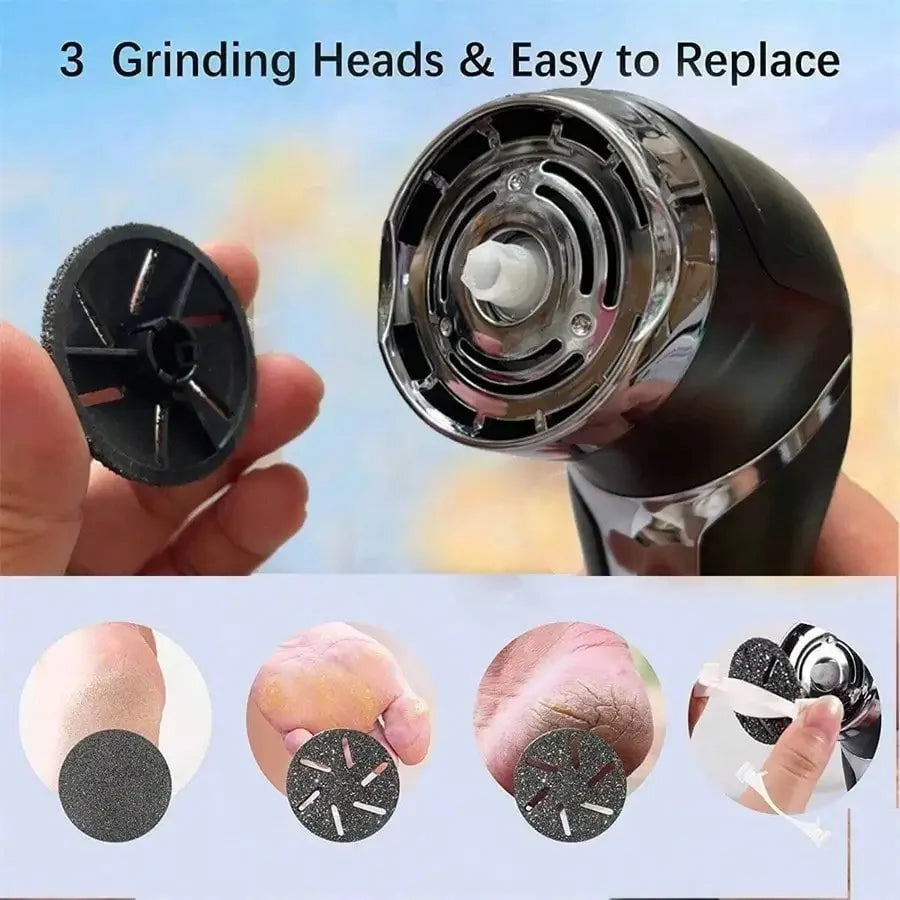 Electric Foot Pedicure Device With Dust Collector And Lcd Display, Usb Charging For Foot Callus Removing And Exfoliating