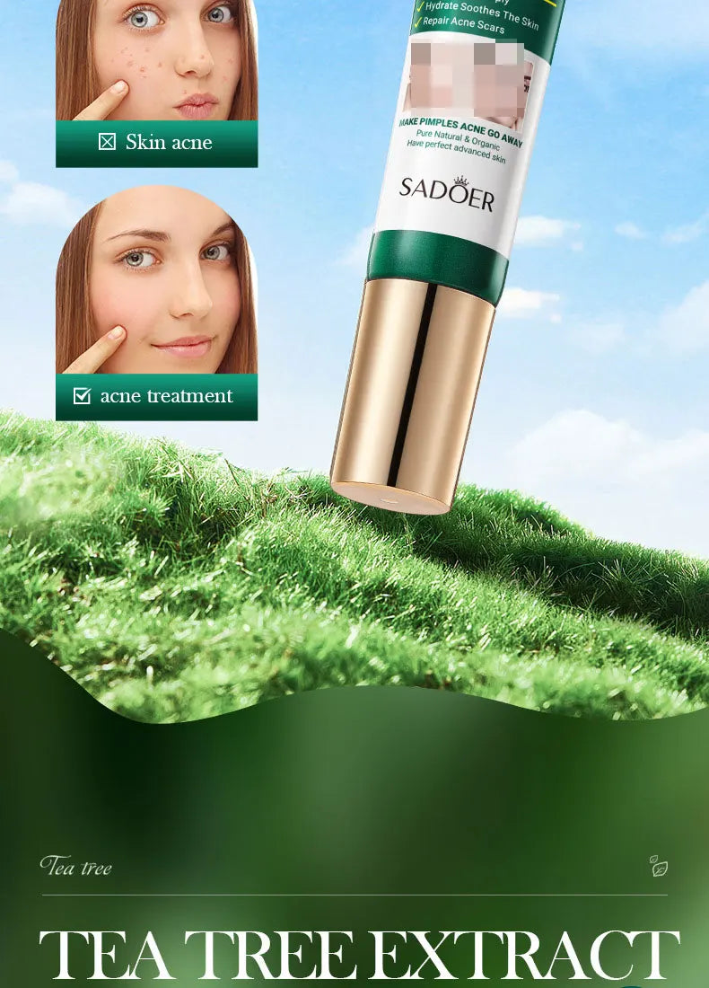 SADOER Tea Tree Acne Removing Cream Facial Skincare Oil Control Face Gel Creams Hydrating Moisturizing Facial Cream Skin Care