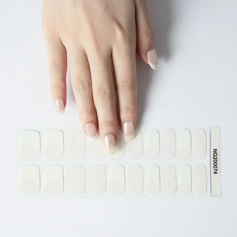 1 Sheet UV Lamp Cured Gel Nail Patch Slider Adhesive Full Cover Long Lasting Gel Nail Sticker Nail Beauty Hardening Tool
