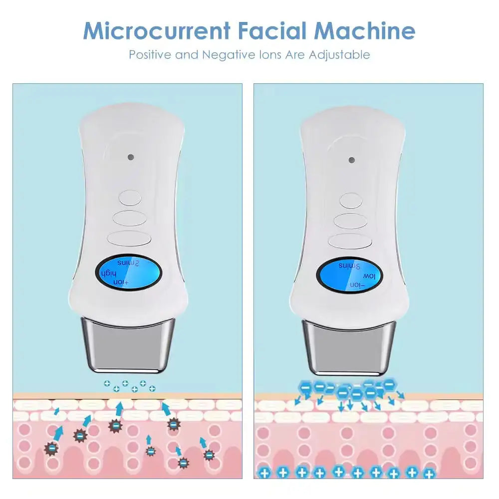 Professional Microcurrent Facial Device Handheld Galvanic Spa Machine Anti-Aging Skin Rejuvenation Lifting Wrinkle Beauty Tool