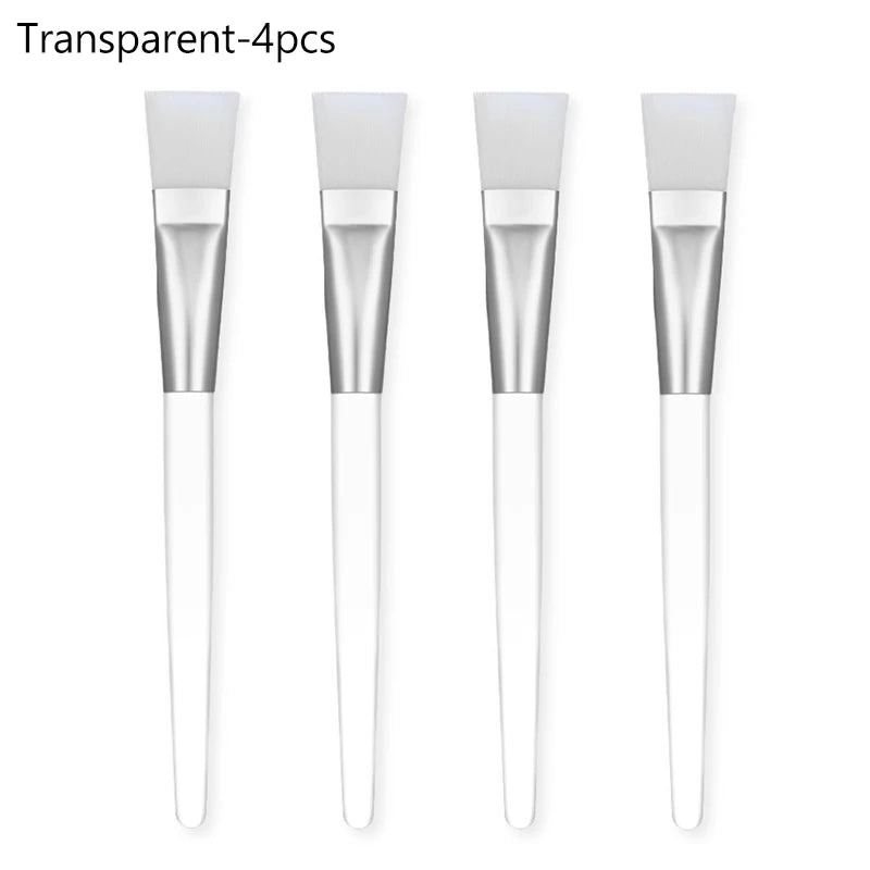 2/4/6/12pcs Facial Mask Brush Soft-head Facial Applicator Brush with Clear Plastic Handle for Spa & Salon Use Skin Care Tools