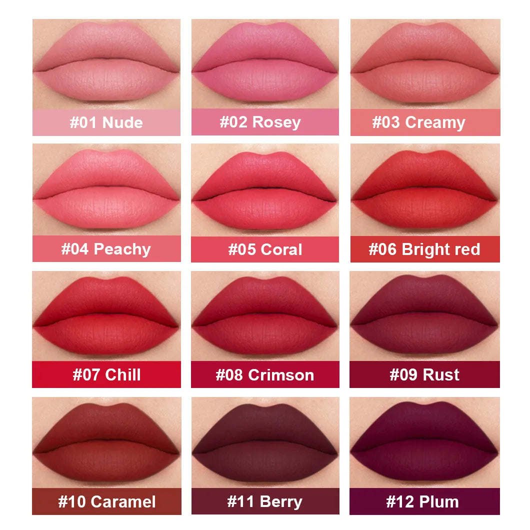 Matte Liquid Lipstick Set 6Colors Waterproof Sweat Proof Lip Glaze Long Lasting Moisturizing LipGloss No Smudge makeup Cosmetics