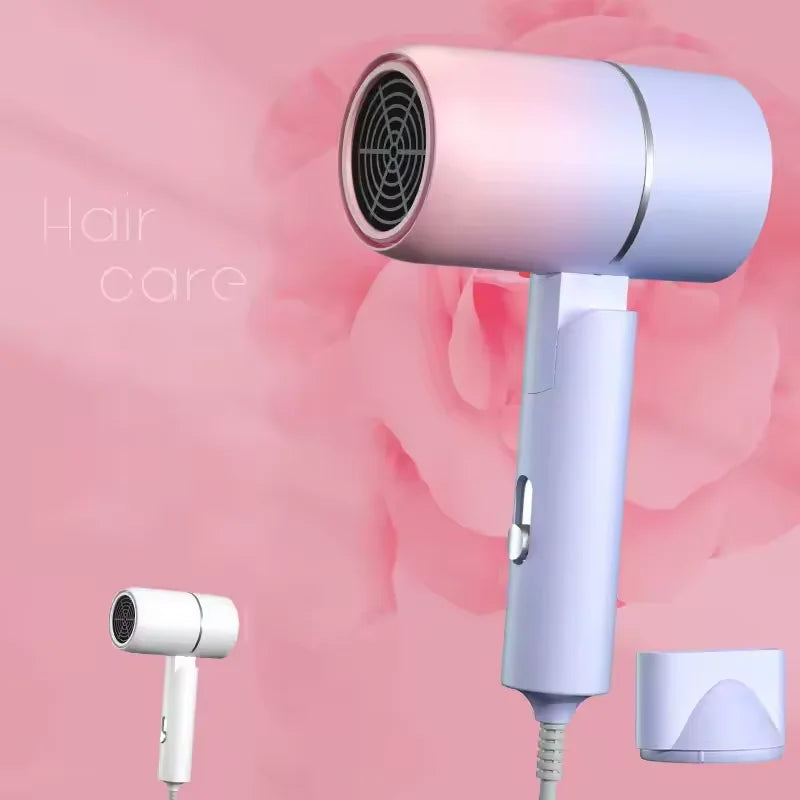Folding Hairdryer High Power Negative Ion Hair Dryer Home Thermostatic Travel Portable Silent Hair Brush Dryer 2025