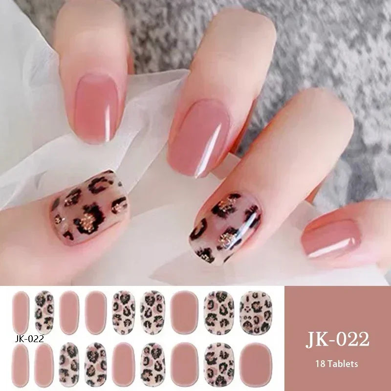 1 Sheet UV Lamp Cured Gel Nail Patch Slider Adhesive Full Cover Long Lasting Gel Nail Sticker Nail Beauty Hardening Tool