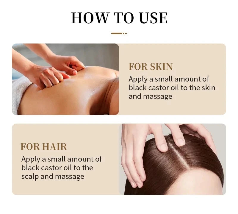 237ml 100% Pure Natural Cold Pressed Castor Oil Promotes Healthy Skin  for Hair Growth, Eyelashes and Eyebrows Massage