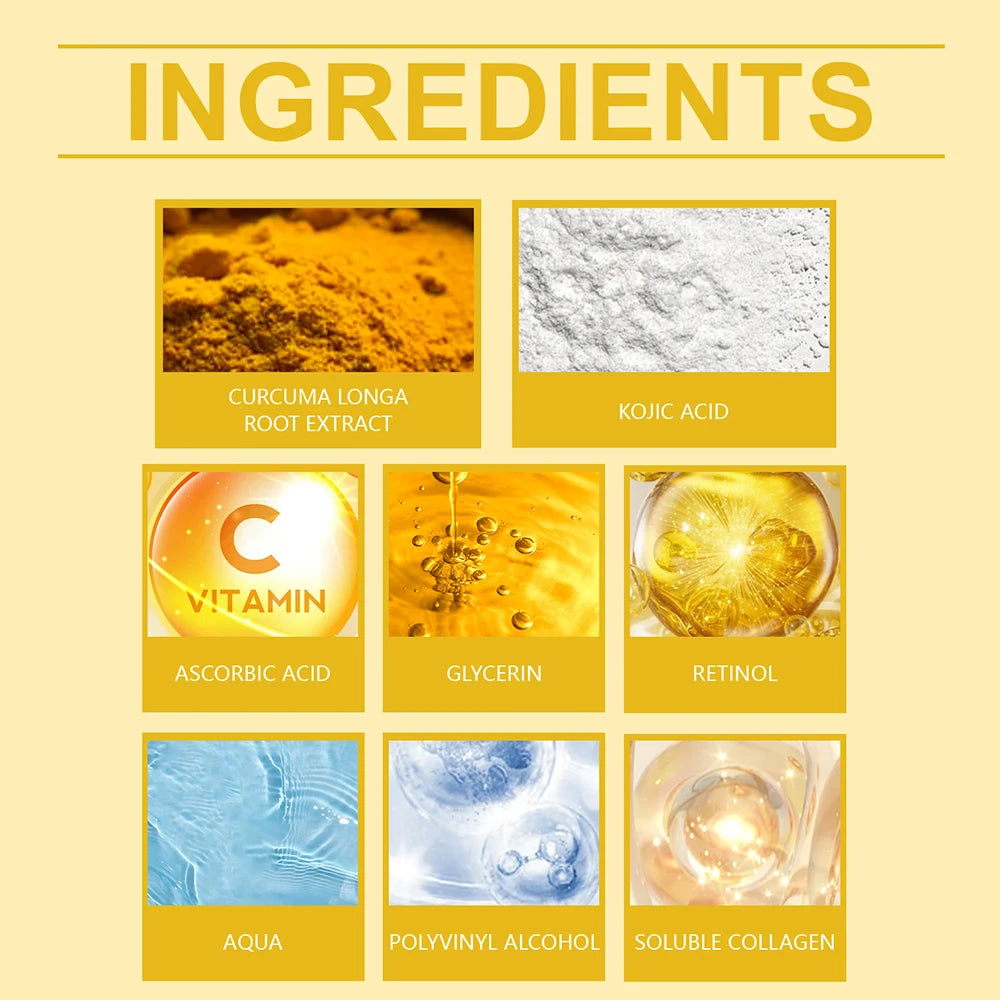 2pcs Collagen Overnight Facial Mask Deep Pore Cleansing Peel off Oil Control Turmeric Night Face Mask for Skin Care