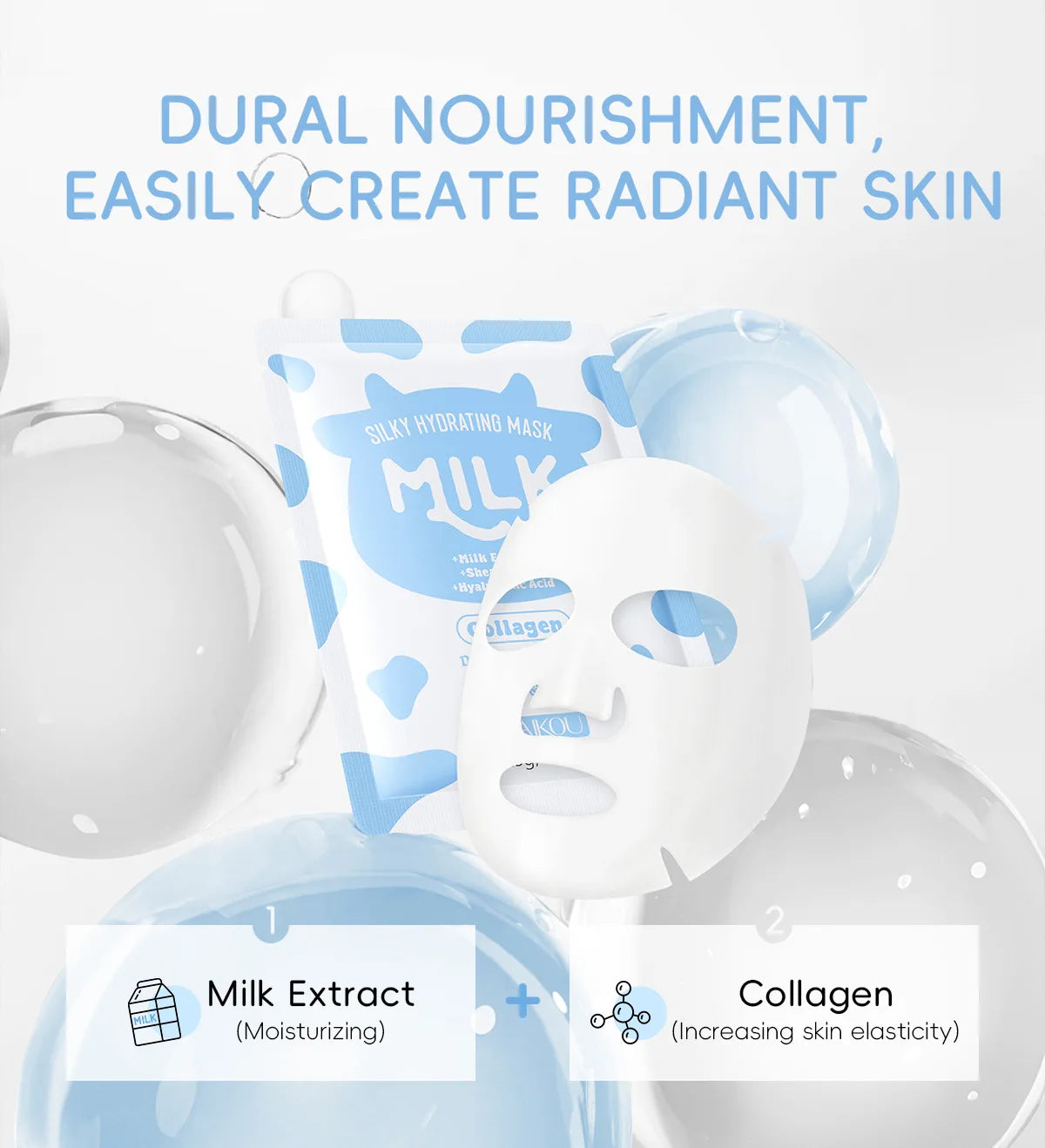Milk Facial Sheet Mask 25g Hydrating Moisturizing Face Mask For Dry Sensitive Skin Daily Deep Nourish Essence Mask With Natural