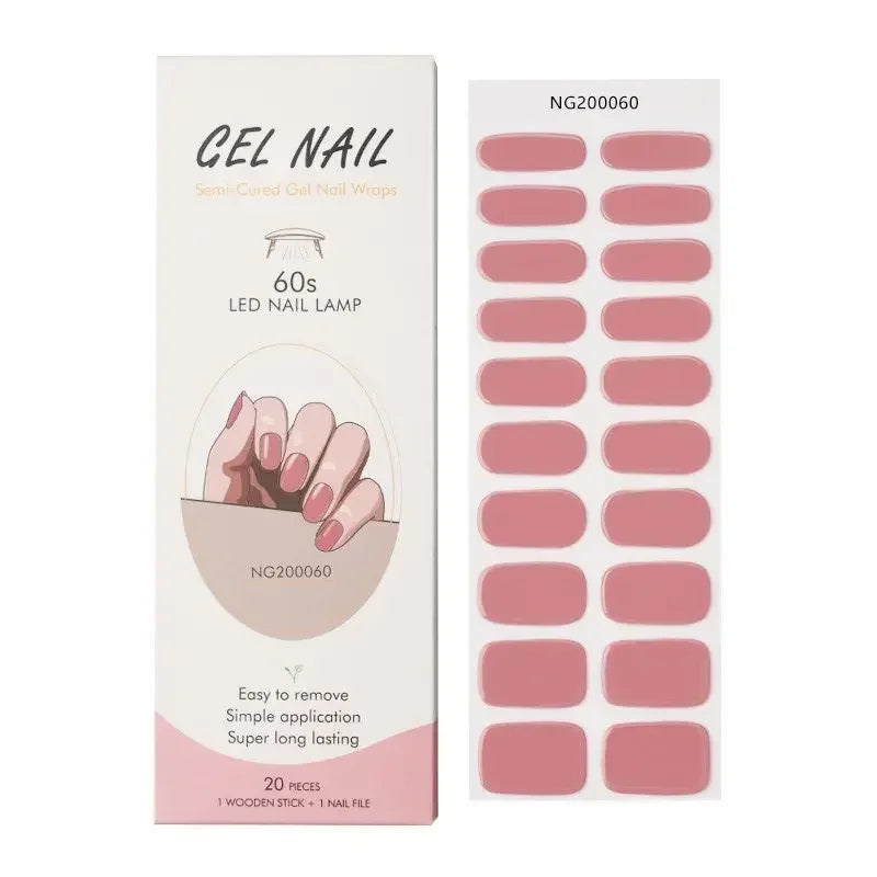 1 Sheet UV Lamp Cured Gel Nail Patch Slider Adhesive Full Cover Long Lasting Gel Nail Sticker Nail Beauty Hardening Tool