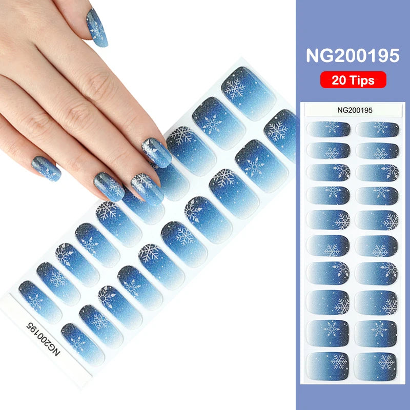 1 Sheet UV Lamp Cured Gel Nail Patch Slider Adhesive Full Cover Long Lasting Gel Nail Sticker Nail Beauty Hardening Tool
