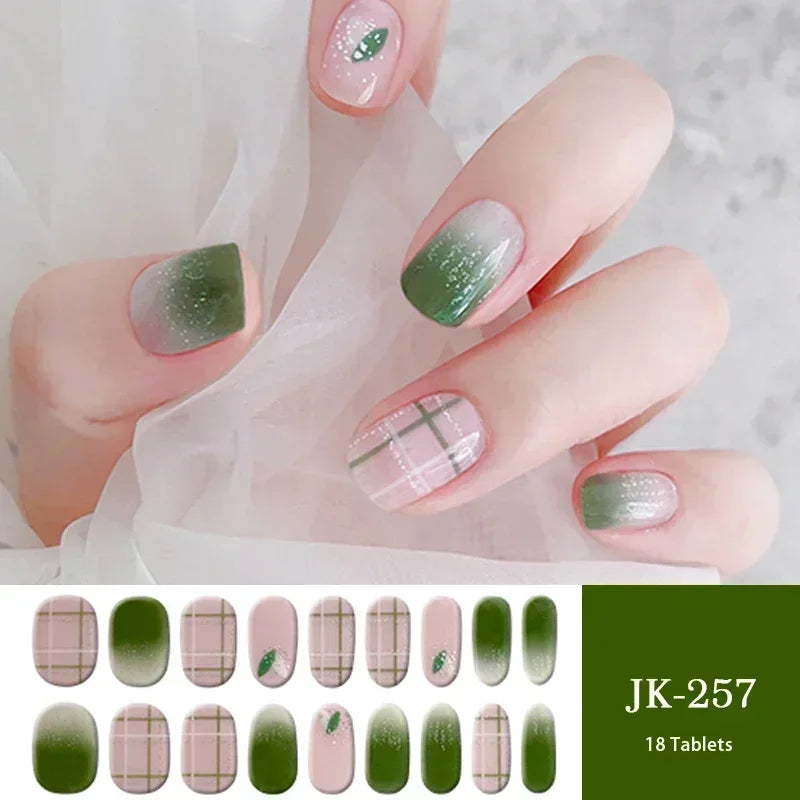 1 Sheet UV Lamp Cured Gel Nail Patch Slider Adhesive Full Cover Long Lasting Gel Nail Sticker Nail Beauty Hardening Tool