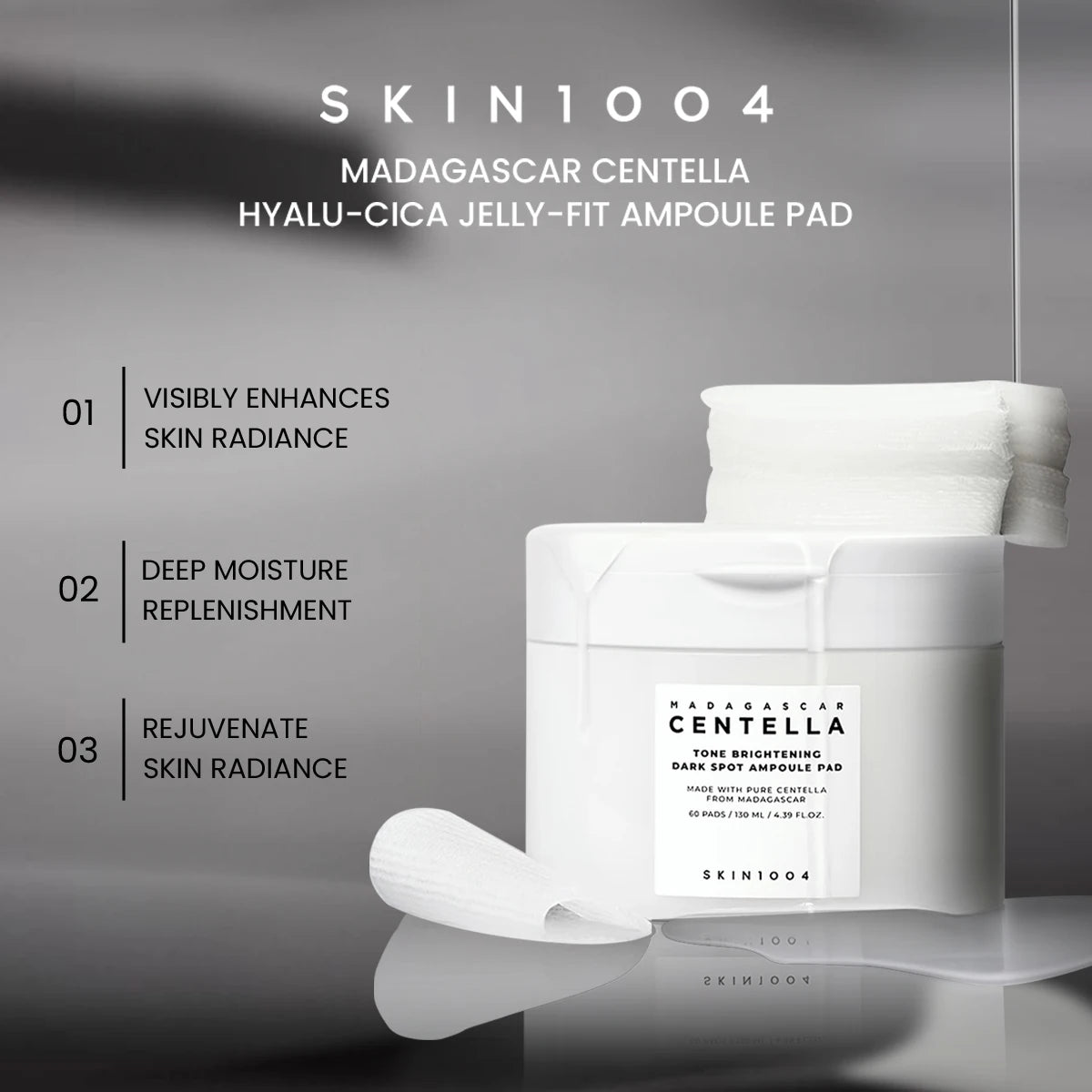 SKIN1004 MADAGASCAR CENTELLA PAD,Essence-Infused Pad Texture,For A Radiant Glow,Moisture Lock,K-Beauty,Korean Makeup