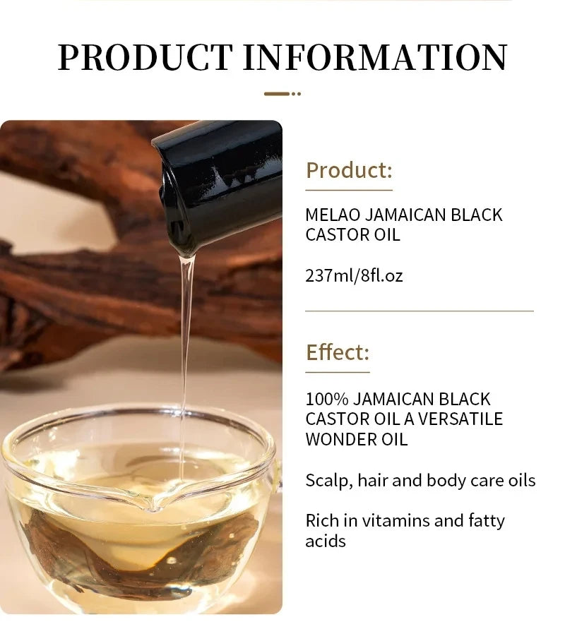 237ml 100% Pure Natural Cold Pressed Castor Oil Promotes Healthy Skin  for Hair Growth, Eyelashes and Eyebrows Massage