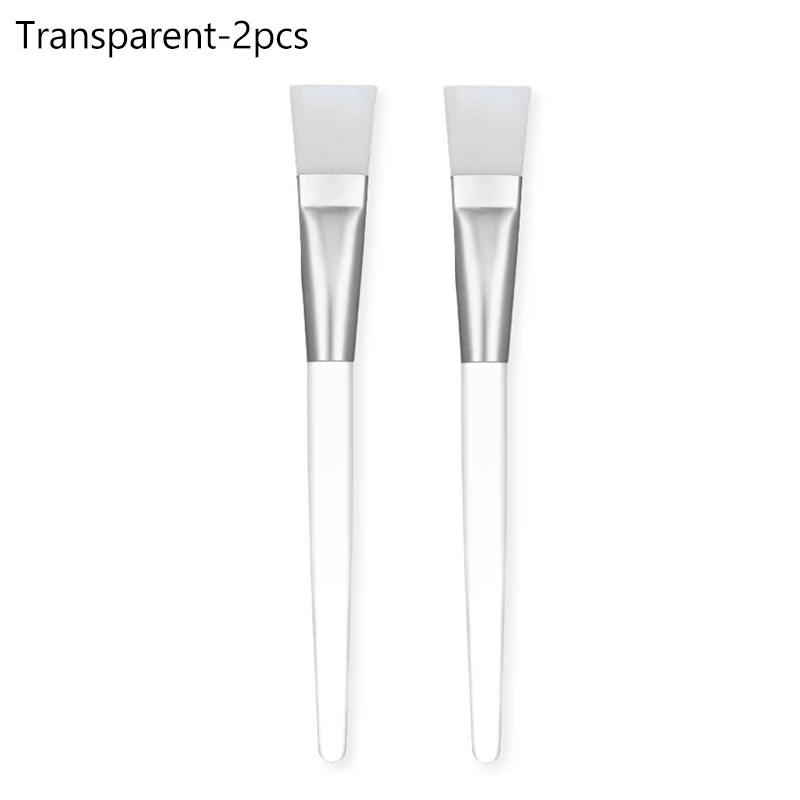2/4/6/12pcs Facial Mask Brush Soft-head Facial Applicator Brush with Clear Plastic Handle for Spa & Salon Use Skin Care Tools