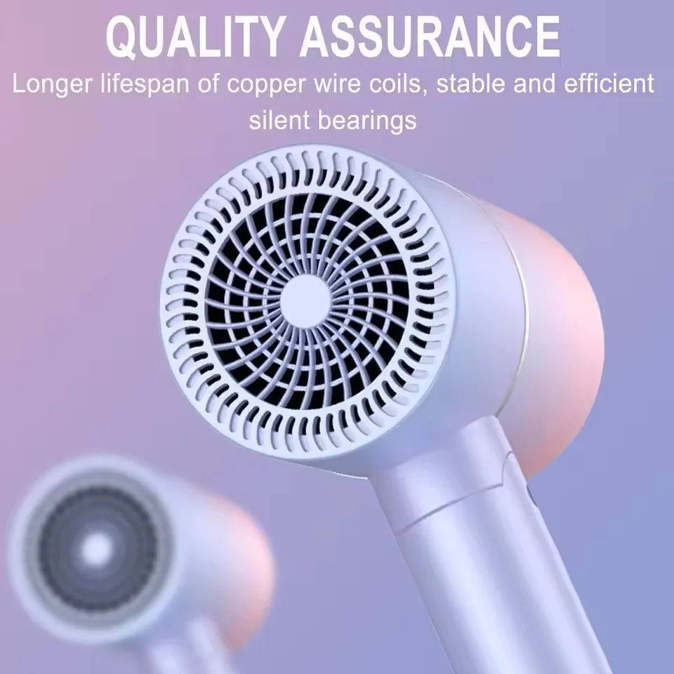 Folding Hairdryer High Power Negative Ion Hair Dryer Home Thermostatic Travel Portable Silent Hair Brush Dryer 2025