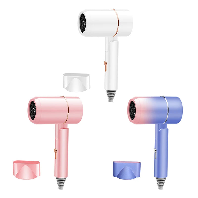 Folding Hairdryer High Power Negative Ion Hair Dryer Home Thermostatic Travel Portable Silent Hair Brush Dryer 2025