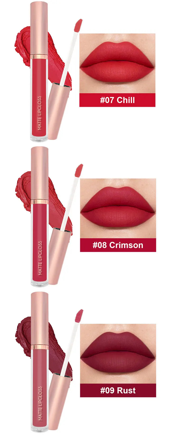 Matte Liquid Lipstick Set 6Colors Waterproof Sweat Proof Lip Glaze Long Lasting Moisturizing LipGloss No Smudge makeup Cosmetics