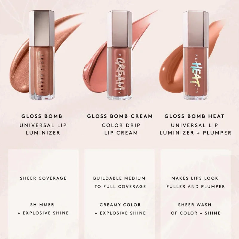 Fenty Beauty RIRI 15 Color Transparent Lipstick Long Lasting Glossy Lip Color Plump Lip Makeup Moisturizing Liquid Lipstick