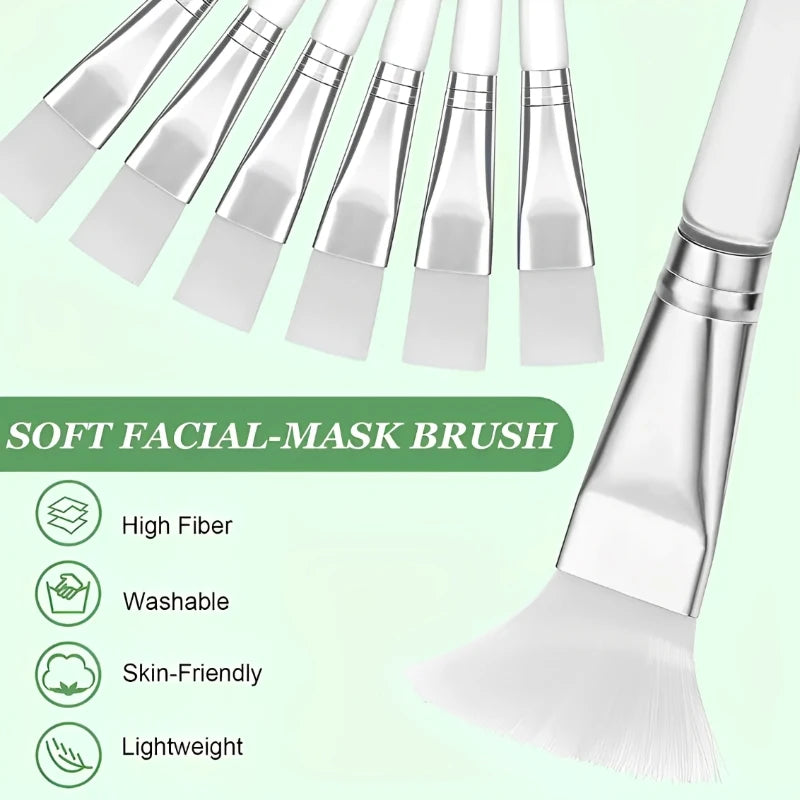 2/4/6/12pcs Facial Mask Brush Soft-head Facial Applicator Brush with Clear Plastic Handle for Spa & Salon Use Skin Care Tools