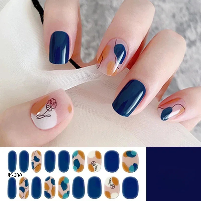 1 Sheet UV Lamp Cured Gel Nail Patch Slider Adhesive Full Cover Long Lasting Gel Nail Sticker Nail Beauty Hardening Tool