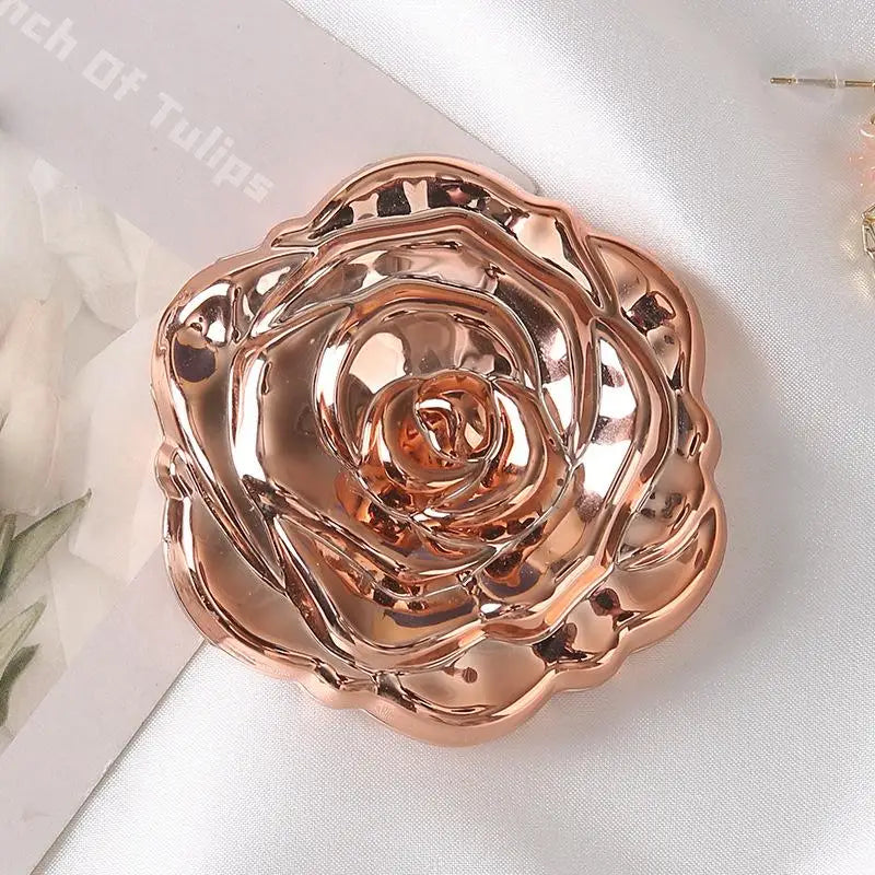 1PCS Portable Mini Mirror Retro Rose Flower Small Pocket Makeup Mirror Double Sided Hand Mirrors Compact Cosmetic Beauty Tool