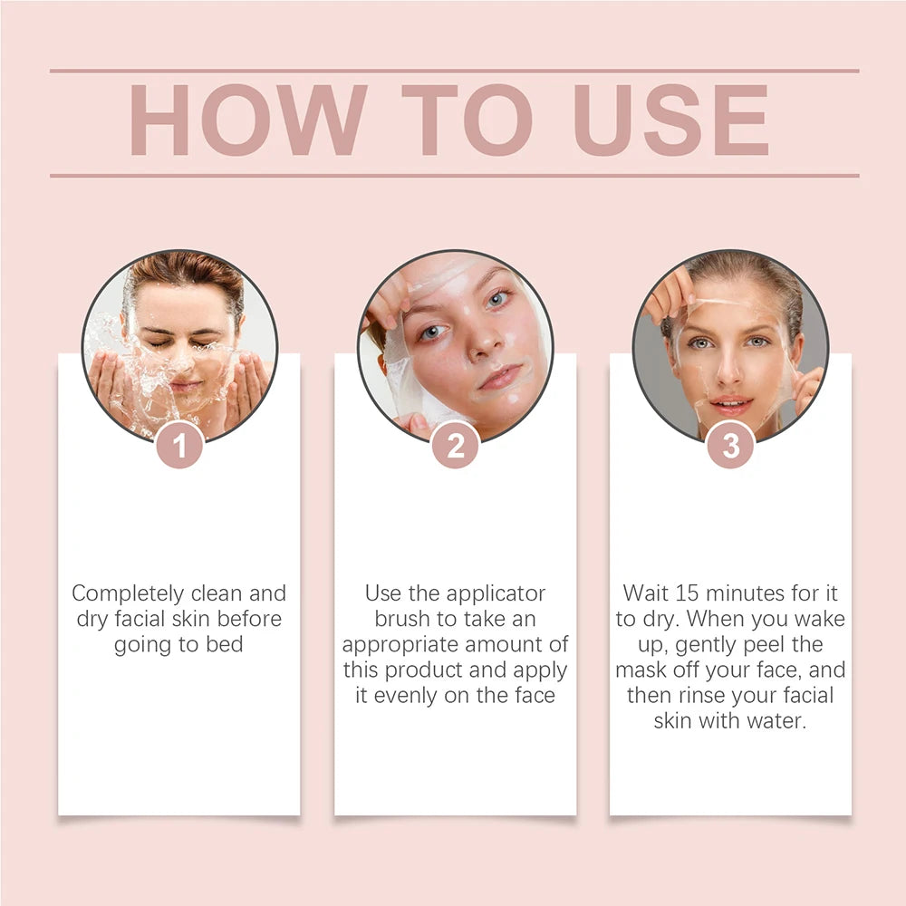 HOYGI Collagen Overnight Wrapping Peel Off Facial Mask Deeply Hydrating Moisturizing Night Wrapping Face Mask Care Cream