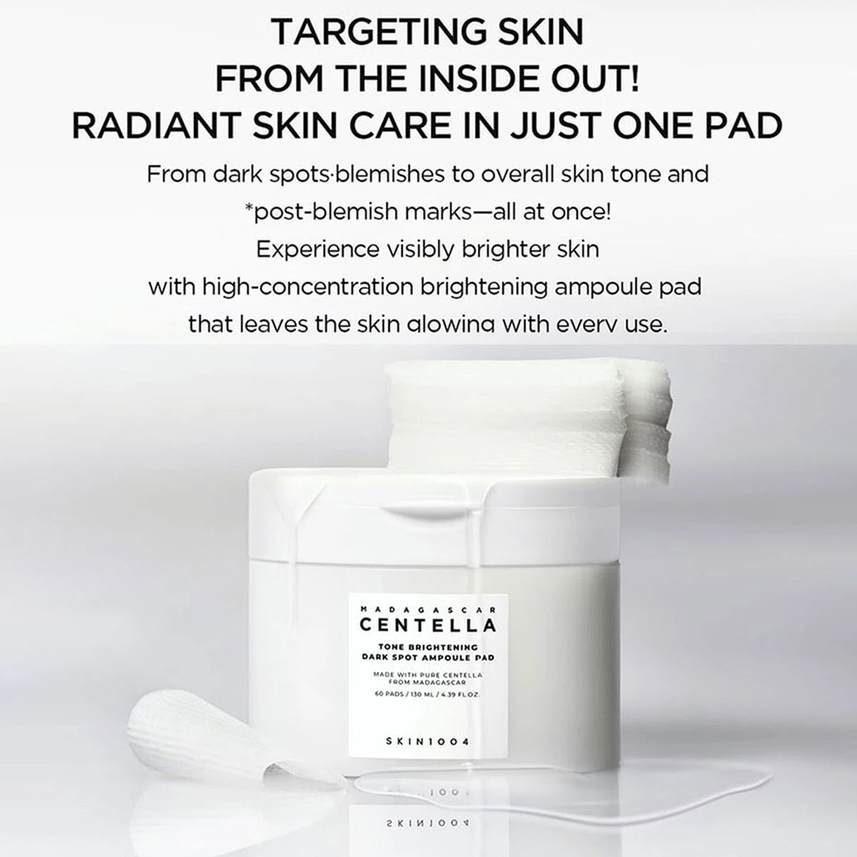 SKIN1004 MADAGASCAR CENTELLA PAD,Essence-Infused Pad Texture,For A Radiant Glow,Moisture Lock,K-Beauty,Korean Makeup