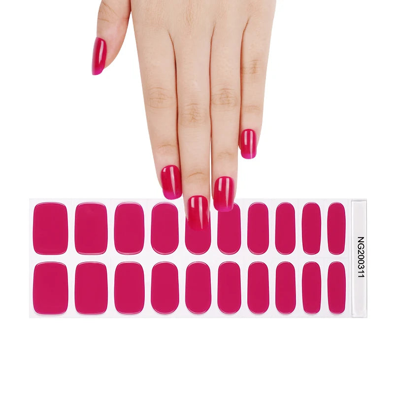 1 Sheet UV Lamp Cured Gel Nail Patch Slider Adhesive Full Cover Long Lasting Gel Nail Sticker Nail Beauty Hardening Tool