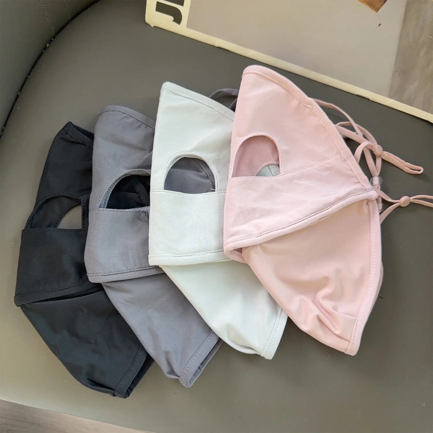 Summer Full Cover Face Mask Sunscreen Mask Ice Silk Nylon Sun Protection Soft Breathable Outdoor Sports Anti-UV Face Cover Scarf