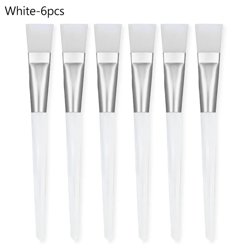 2/4/6/12pcs Facial Mask Brush Soft-head Facial Applicator Brush with Clear Plastic Handle for Spa & Salon Use Skin Care Tools