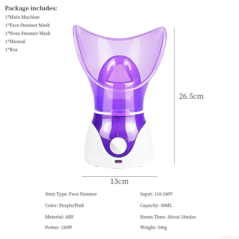 Facial Steamer Ionic Hot Mist Facial Heating Sprayer Pore Cleaner Skin Moisturizing SPA Humidifier Atomizer Home Skin Care Tool