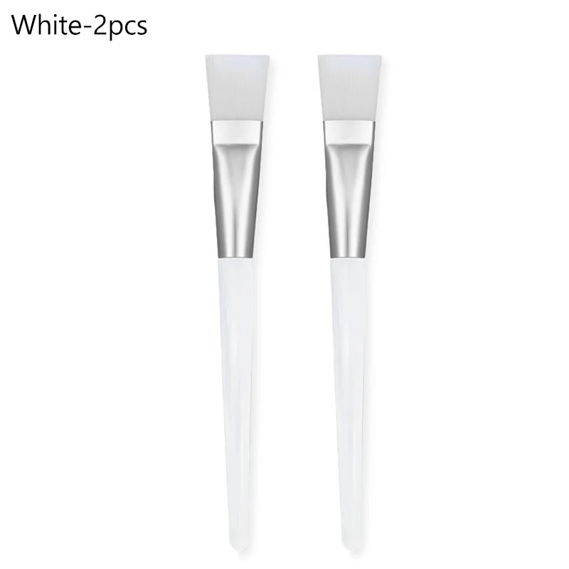 2/4/6/12pcs Facial Mask Brush Soft-head Facial Applicator Brush with Clear Plastic Handle for Spa & Salon Use Skin Care Tools