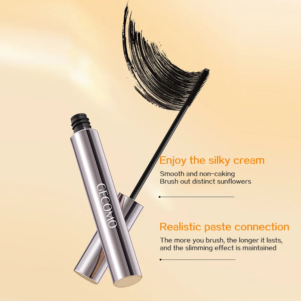 GECOMO slim three-dimensional mascara, each eyelash is clearly curled and does not smudge, long-lasting eyelash primer